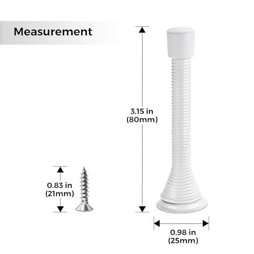 Ravinte Door Stoppers, 48 Pack White Spring Door Stops with Rubber Bumper - color: White