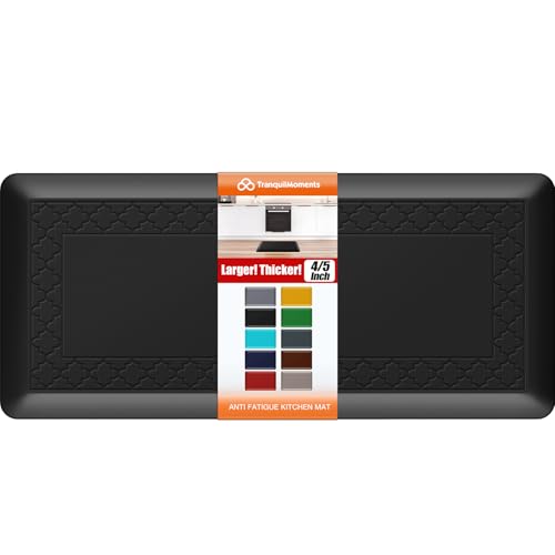 4/5 Inch Thicker Kitchen Mats Anti Fatigue Comfort Mat Standing Desk Rugs - color: Black, size: 39"L x 17"W x 0.8"Th