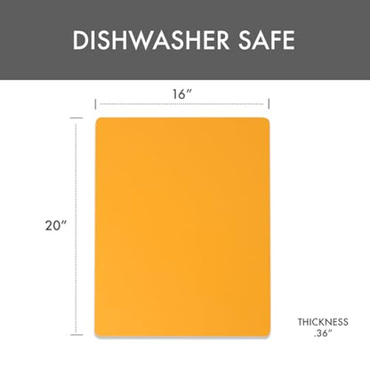 Dexas NSF Certified Polysafe Pastry Board, 16 x 20 inches, Reversible Kitchen Cutting Board, Yellow - color: Yellow, size: 20"L x 16"W