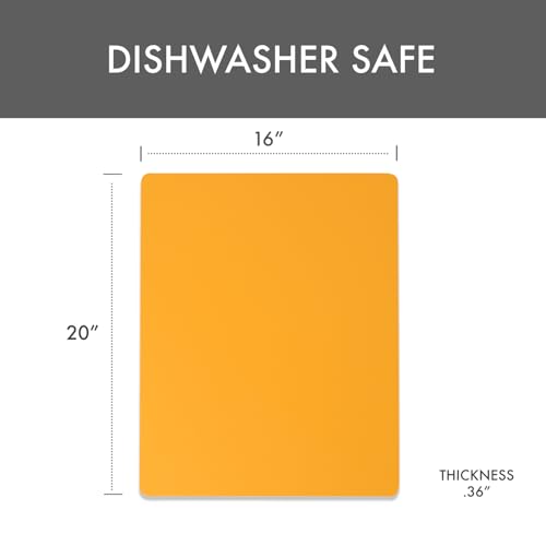 Dexas NSF Certified Polysafe Pastry Board, 16 x 20 inches, Reversible Kitchen Cutting Board, Yellow - color: Yellow, size: 20"L x 16"W