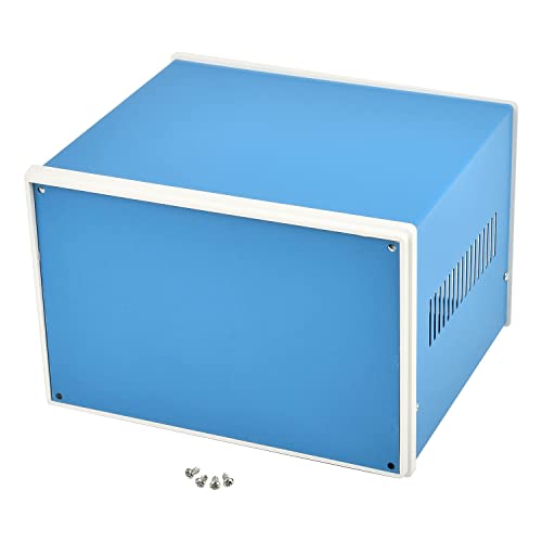 Fielect Electronic Enclosure Project Box Blue Metal DIY Case Junction Box, 8.27" x 7.09" x 5.51" - size: 8.27" x 7.09" x 5.51"