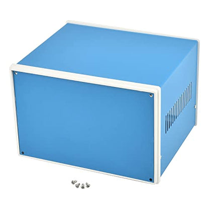 Fielect Electronic Enclosure Project Box Blue Metal DIY Case Junction Box, 8.27" x 7.09" x 5.51" - size: 8.27" x 7.09" x 5.51"