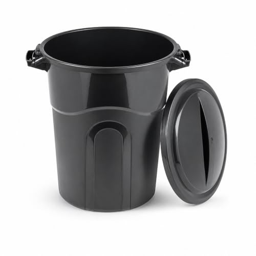 20 Gallon Commercial Garbage Can, Heavy Duty Plastic Trash Bin with Lid - size: 20 Gallon Round