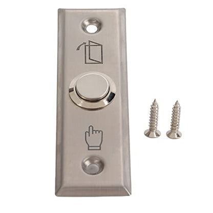 Dioche Door Access Control Switch, Exit Press Button, Stainless Steel Brushed Automatic Reset No Welding Required for Indoor Outdoor, NO/COM Switch Door Release Out Unlock Exit Button
