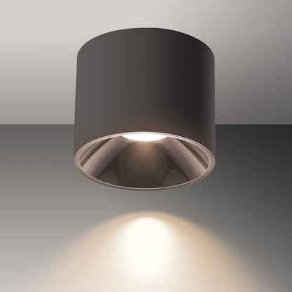 5CCT LED Ceiling Spotlight CRI 97+ Modern Cylinder Light Ceiling Mount - color: Black, size: 1 Pack – Adjustable 2700K–6000K