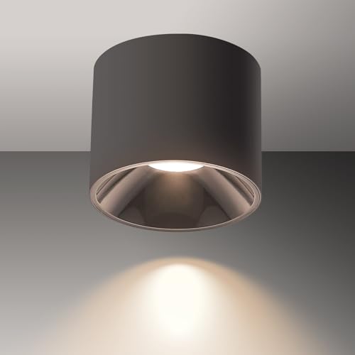 5CCT LED Ceiling Spotlight CRI 97+ Modern Cylinder Light Ceiling Mount - color: Black, size: 1 Pack – Adjustable 2700K–6000K