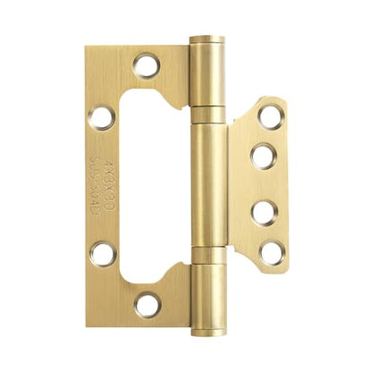 VOLUKA 6 Pack Non-Mortise Door Hinges - Easy to Install, 4" × 3" Stainless Steel Door Hinges - Smooth Movement and Heavy Duty, Golden - color: Gold
