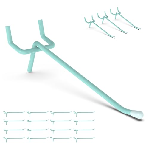 HUHOLE 50 Pack 4 Inch Blue Pegboard Hooks with Rubber Tips - color: Blue, size: 4 Inch
