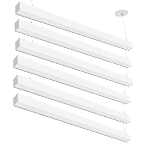 WareLight 4' Linear Suspended LED Beam, 40W, CCT Selectable, 0-10V Dimmable, 120-277V, Transparent Frosted Housing, Power Feed Cable Included, Pack of 6 - size: 4' (Pack of 6)