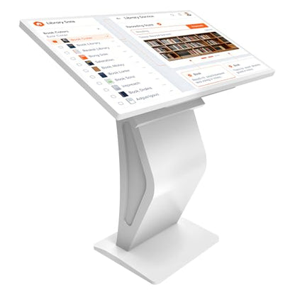 32 Inch Touch Screen Kiosk, 10pt PCAP Capactive Touch Screen Digital Signage, Windows OS K-Style Indoor Digital Signage, Interactive LCD Display Signage, U-Disk Publish Content, Split Screen - color: 32"+White (Windows OS)