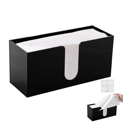Paper Towel Holder Countertop, Acrylic Napkin Dispenser, Multifold Paper Towel Dispenser, Black Napkin Holder for Z-fold C-fold Trifold