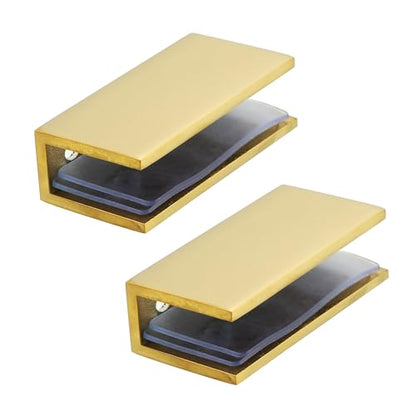 Alise Glass Shelf Brackets, Fits 8–12 mm Glass for Shower Use, 2 Pack - color: Gold Finish