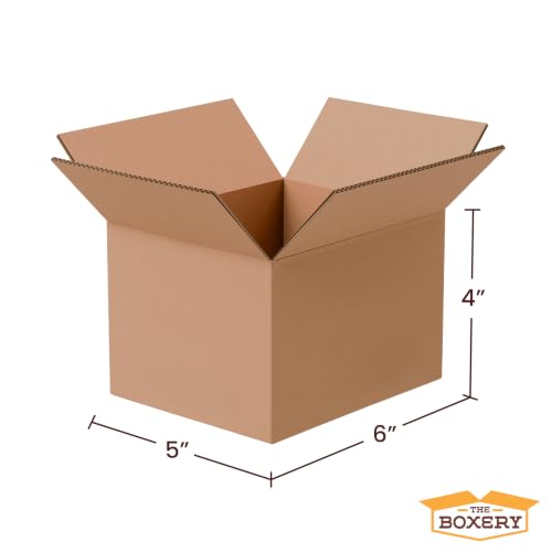 The Boxery 6"x5"x4" Corrugated Cardboard Boxes 100-Pack - size: 6 x 5 x 4"