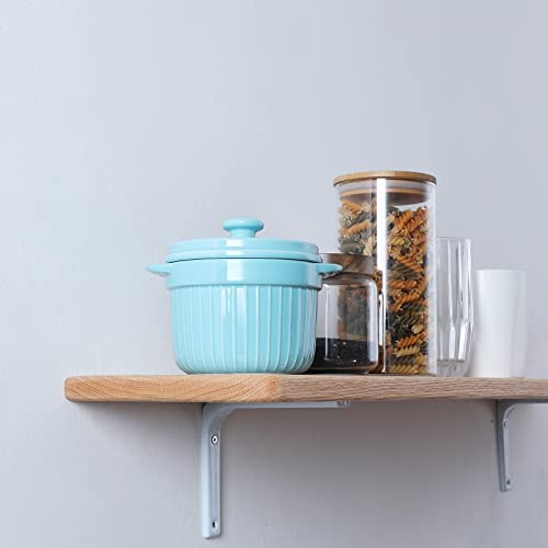 ONTUBE Ceramic Bacon Grease Container Keeper with Strainer 17oz,Turquoise - color: Turquoise