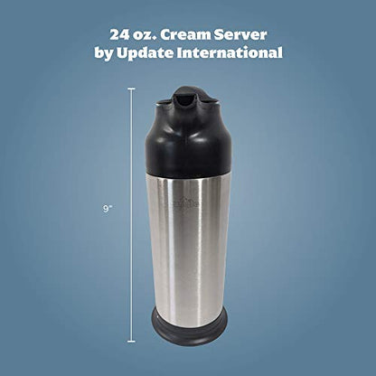 Update International (SV-70) 24 Oz Black and Stainless Cream Server,Clear