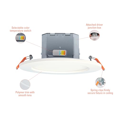 HALO 6" 900LM Canless LED Downlight 5CCT w/JBOX, Dimmable (12-Pack) - size: 6 inch 12PK
