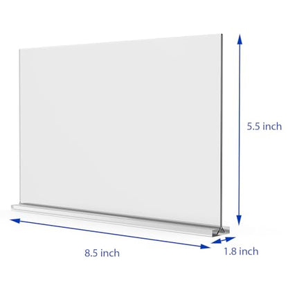 newnewshow Acrylic Sign Holder 8.5x5.5 Inch 3 Pack Horizontal T Shape Double-Sided Desktop Display Holder. (Optional 8.5x11 8.5x5.5 5x7 Horizontal and Vertical) - size: 3 Pack 8.5x5.5