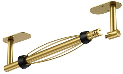 FORIOUS Paper Towel Holder Under Cabinet, One Hand Tear, Brushed Gold - color: Brushed Gold