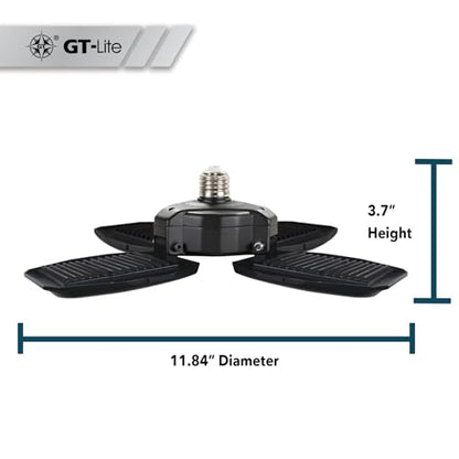 GT-Lite 15,000 Lumen LED Adjustable 4 Panel Bulb, Uses Only 140W - color: Black 15,000 Lumen