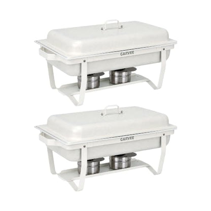 TrailBlaze Commercial Stainless Steel Chafing Dish Buffet Server Set - Full Size Rectangular Food Pan with Lid - Portable Catering Food Warmer for Events - 2pcs - size: 2 Pack