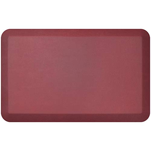 NewLife by GelPro Anti-Fatigue Designer Comfort Kitchen Floor Mat, 20" x32”, Leather Grain Cranberry - color: Leather Grain Cranberry, size: 32"L x 20"W x 0.8"Th