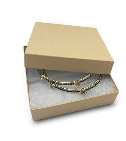 TheDisplayGuys 25 Cardboard Gift Jewelry Boxes w/Paddings #34-3.9x3.9x2 - color: Kraft Brown