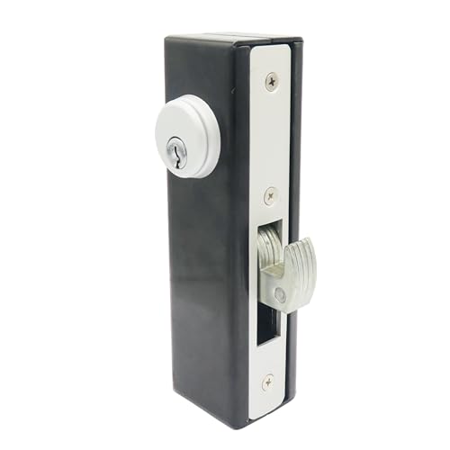 elox Weldable Steel Hook Bolt Lock for Sliding Gate, Double Cylinder Keyed Alike with 3 Keys, 1-1/8" Backset, High Security