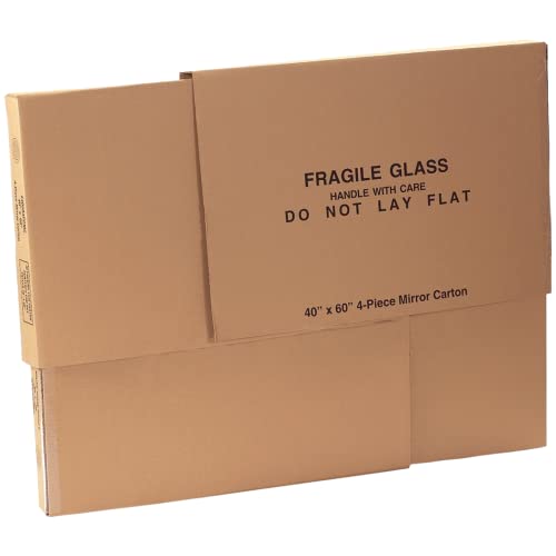 BOX USA Large Mirror Box 40"L x 3.5"W x 60"H (1-Pack), Cardboard Boxes Perfect for Moving, Storing, Packing & Shipping, Ideal for TV's, Picture Frames, Mirrors & Art