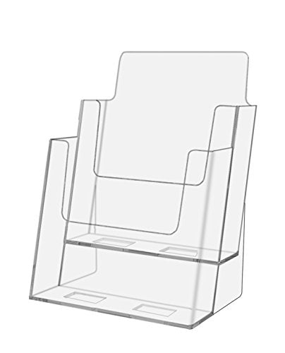Marketing Holders 6" w Bi Fold Organizer Display Pack of 12 2 Tier Stand Counter Top Brochure Holder Take One Literature Table Display Trade Show Expos Displays - size: 6" Wide 2 Tier