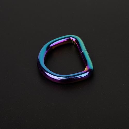 Country Brook Design - Welded D-Rings (3/4 Inch) - color: Iridescent Rainbow, size: 10 (Pack of 1)