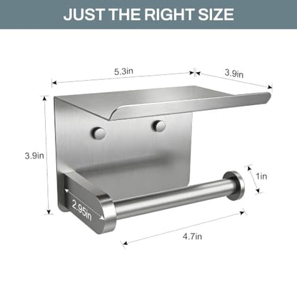 SetSail Toilet Paper Holder with Shelf, Brushed Nickel - color: Brushed Nickel, size: 1 Packs
