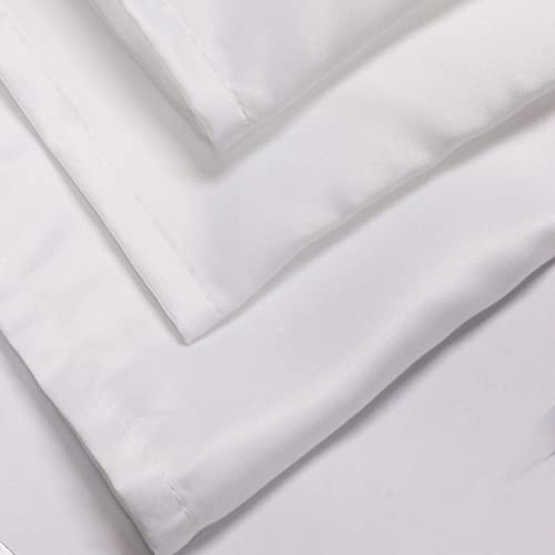 Your Chair Covers - 10 Pack 20 Inch L'Amour Satin Napkins White, Oversized, Double Folded and Hemmed Table Napkins for Restaurant, Bistro, Wedding, Thanksgiving and Christmas - color: White
