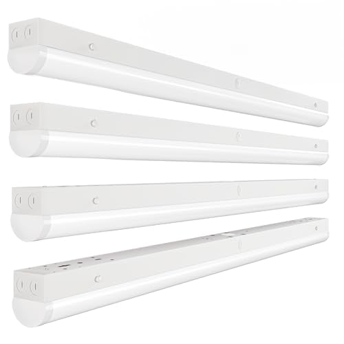 4ft LED Linear Light Fixture,50/40/30W for Office Garage Warehouse - color: No Suspension Kit, size: 4FT-4P