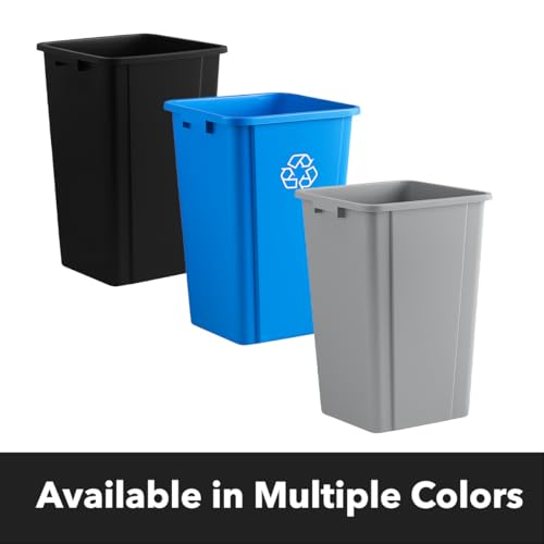 Blue, 19 Gallon Square Commercial Trash Can, Heavy-Duty Garbage Can, Industrial Trash Bin for Restaurants/Commercial Facilities/Warehouses - color: Blue, size: 19 Gallon