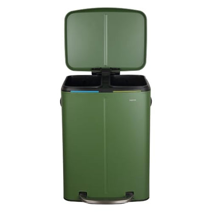 happimess Marco 10.6 Gal Double Bucket Step Trash Can, Pine Green - color: Pine Green