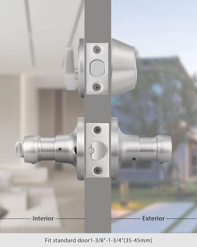 Gobrico 6 Keyed-Alike Entry Lever and Single Cylinder Deadbolt Combination Locksets, Satin Nickel Finished, Front Door Handle and Deadbolt with Same Key - color: Satin Nickel, size: 6 Pack
