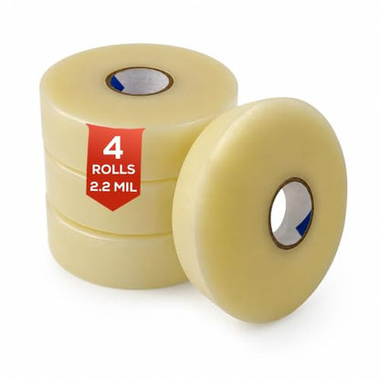EIt Packing Tape, 3 Inch x 1000 Yard, 2.2 Mil, Clear 4 Rolls Machine Length - size: 2.2 Mil