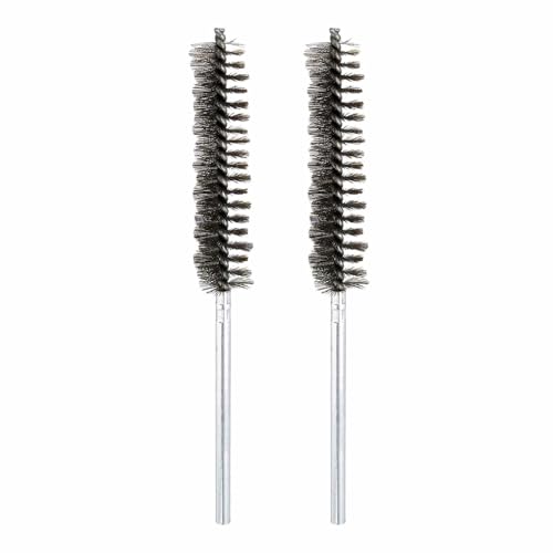 HARFINGTON 2pcs Wire Bore Brush 8 x 13/16" 1/4 Inch Shank Stainless Steel Bristles Cleaning Brush for Clean Car Part Tube Kitchen Garage - size: 8 x 13/16"