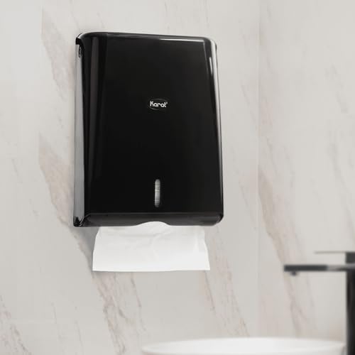 Karat Black Wall-Mount Multifold Paper Towel Dispenser, 1 Unit