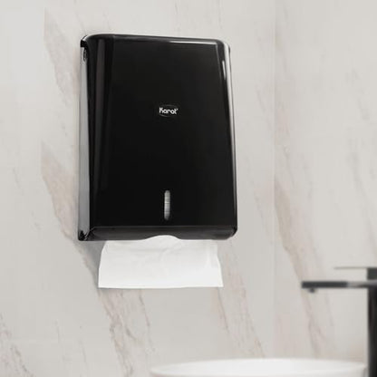 Karat Black Wall-Mount Multifold Paper Towel Dispenser, 1 Unit