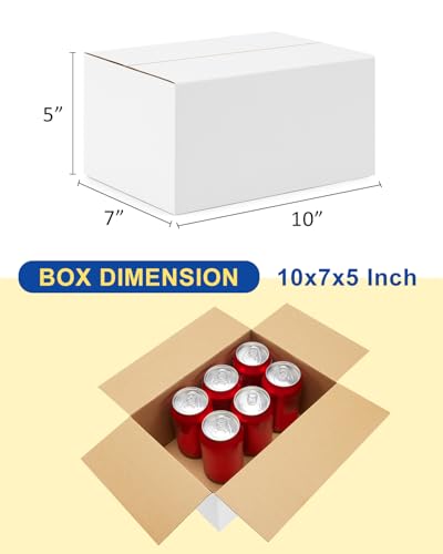 40-Pack-Small-Shipping-Boxes-10x7x5, Corrugated-Cardboard-Boxes-for-Packaging-Small-Business, White-Boxes-Mailers - color: White, size: 10x7x5 inches