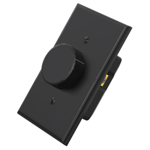 ELEGRP Rotating Dimmer Switch for Dimmable LED, CFL and Incandescent Light Lamp Bulbs, Single Pole or 3-Way Rotary Dimmer Switch, Wall Plate Included, UL Listed (1 Pack, Glossy Black) - color: Black
