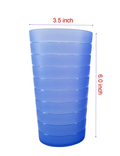 Plastic Reusable Cups set of 12, 22-ounce Iced-Tea Tumblers Rainbow - color: Rainbow Colors