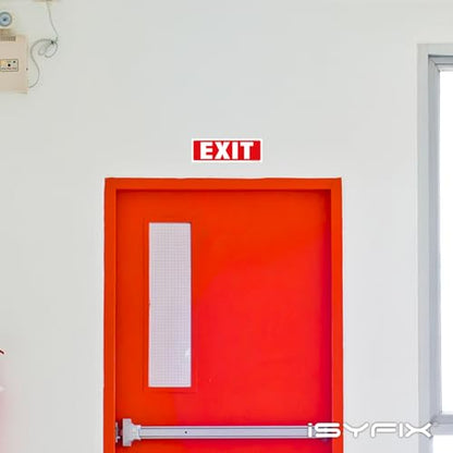 iSYFIX Exit Signs Stickers, 2 Pack, 12x4 Inch - color: Sticker, size: 2 Pk 12x4