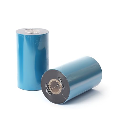6 Rolls 5.12'' x 1476' Premium Resin Enhanced Wax Ribbon, 130mm x 450m Black Thermal Transfer Ribbon, Barcode Thermal Label Printer Ribbon, CSO-Ink Outside, 1'' Core for Zebra, TSC, GoDex, Citizen - size: 5.12''x1476'｜6 Rolls