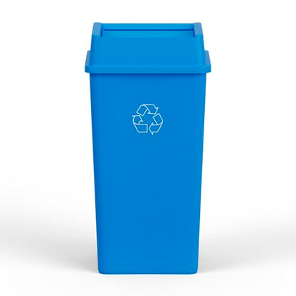 50 Gallon Blue Square Commercial Trash Garbage Can with Lid | Outdoor Office Restaurant School Kitchen - color: Blue, size: 50 Gallon, style: Trash Can with Lid