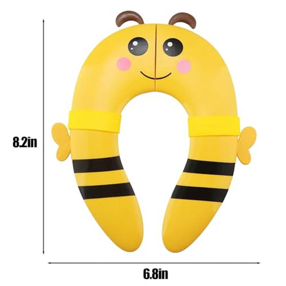 PandaEar Toilet Seat Cover | Folding Travel Toilet Seat for Children and Potty Training | Portable Silicone Toilet Seat for Toddlers, Boys & Girls with Non-Slip Silicone Pads -Bee - color: Yellow