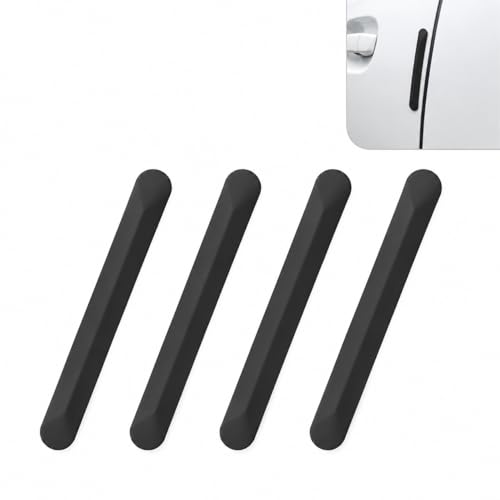 4 PCS Silicone Car Door Edge Guards, Self Adhesive Car Door Protector, Anti-Collision Crash Scratch Strips Protector, Auto Accessories Decorative Strip for Sedans Trucks SUVs (Black) - color: Black