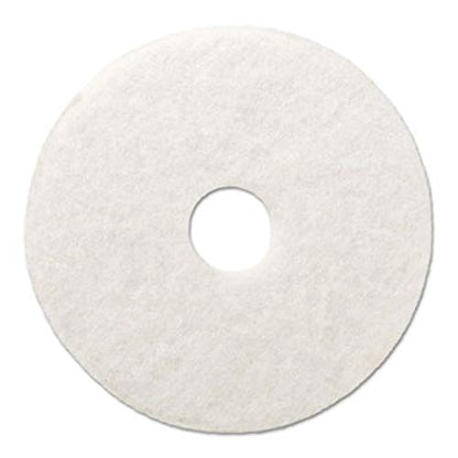 Boardwalk BWK4016WHI Standard Polishing Floor Pads, 16" Diameter, White (Case of 5)