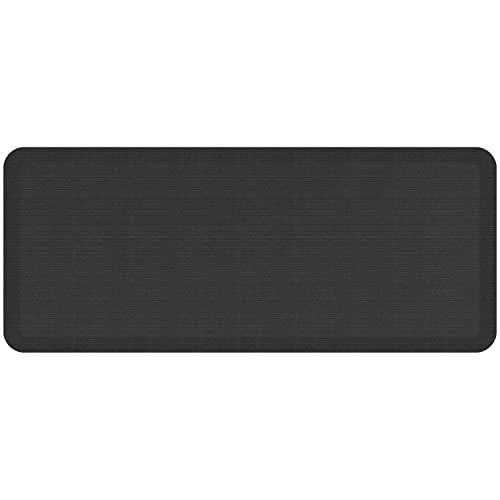 NewLife by GelPro Anti-Fatigue Designer Comfort Kitchen Floor Mat, 20"x48", Grasscloth Charcoal Stain Resistant Surface with 3/4" Thick Ergo-Foam Core for Health and Wellness - color: Grasscloth Charcoal, size: 48"L x 20"W x 0.8"Th